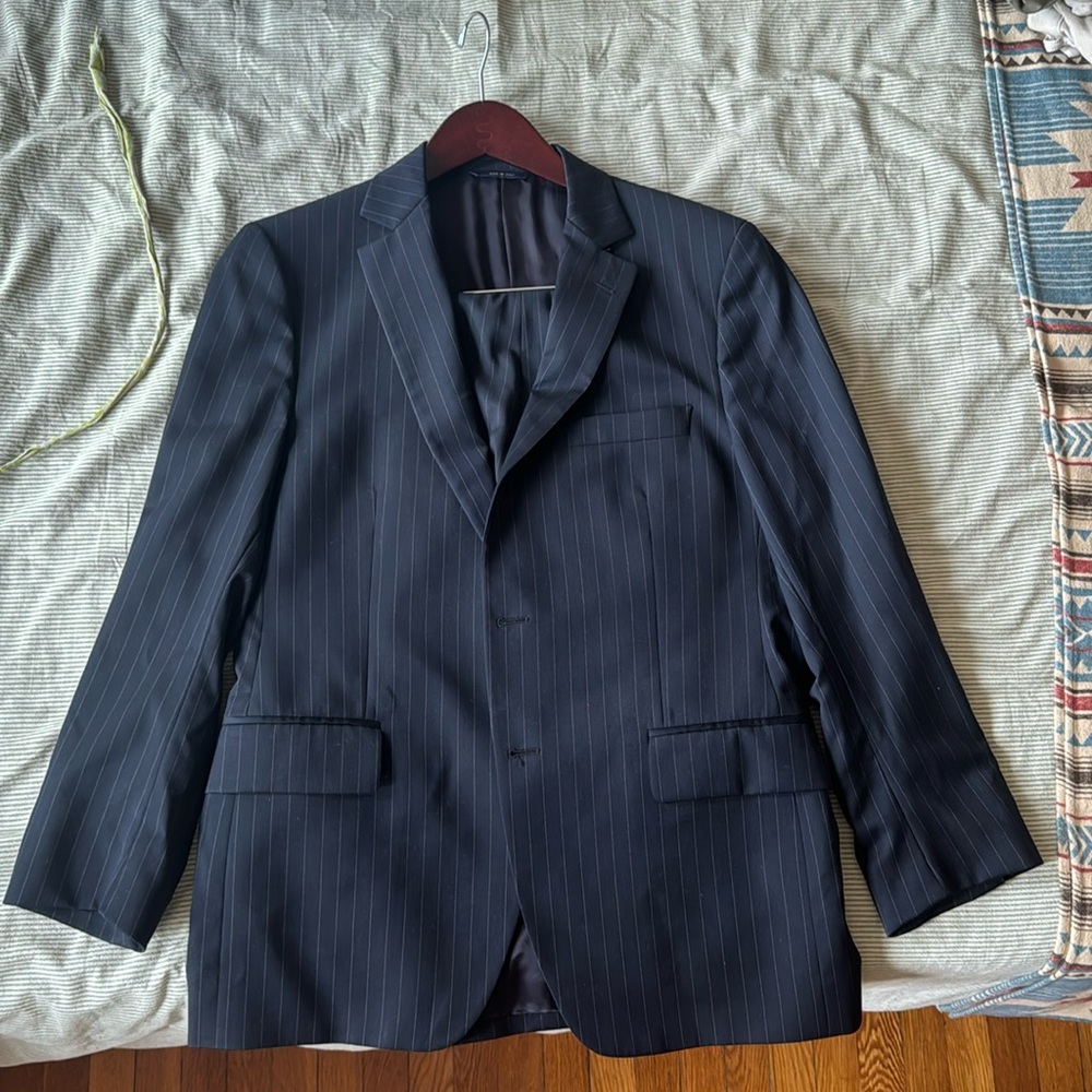 Brooks Brothers Navy Pinstripe Suit.